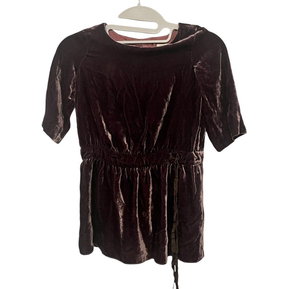 Bonpoint Velvet Holiday Dress •Girl 6 Years• Drop Waist Silk Viscose Blend